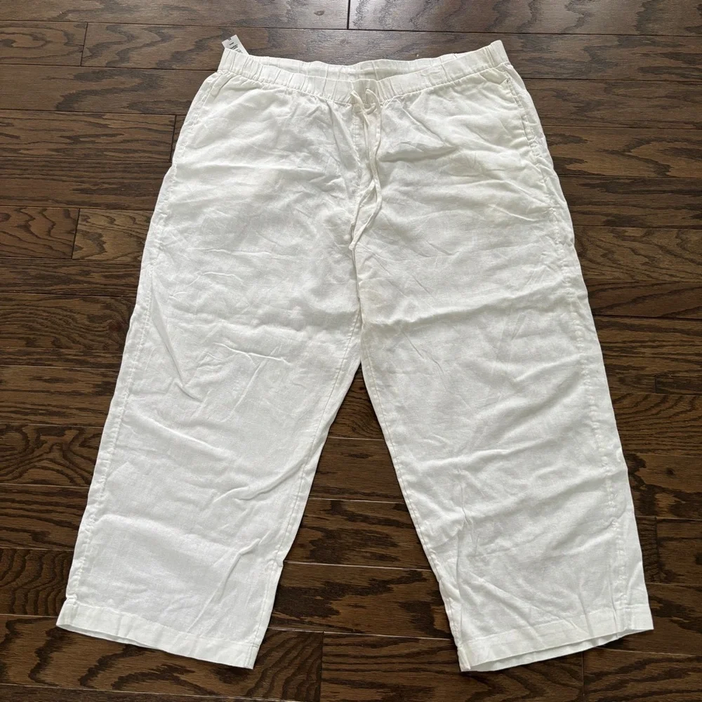 Aritzia Sontag Linen Cropped Pant Babaton The Group Pants XL NEW NWT - Picture 2 of 13